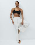 3 Pack Seamless Non Wired Micro Crop Tops