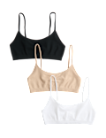 3 Pack Seamless Non Wired Micro Crop Tops