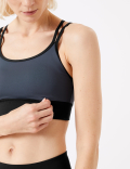 Medium Impact Strappy Back Padded Sports Bra
