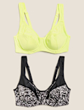 2pk High Impact Underwired Sports Bras A-H