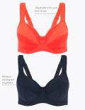 2pk High Impact Underwired Sports Bras A-H