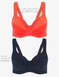 2pk High Impact Underwired Sports Bras A-H