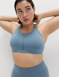 Ultimate Support Zip Up Non Wired Sports Bra (A-GG)
