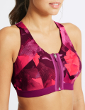 Extra High Impact Zip Front Sports Bra A-H