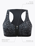Extra High Impact Zip Front Sports Bra A-H