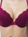 Jasmine Lace Wired Push Up Plunge Bra (A-E)