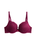 Jasmine Lace Wired Push Up Plunge Bra (A-E)