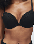 Jasmine Lace Wired Push Up Plunge Bra (A-E)
