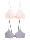 2pk Padded Push-up Plunge T-Shirt Bras