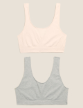 2pk Non-Wired Full Cup Crop Tops