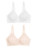 2pk Full Cup Crossover Non-Wired Bras A-E