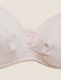 3pk Cotton & Lace Non Wired Full Cup Bras A-E