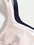 3pk Cotton & Lace Non Wired Full Cup Bras A-E