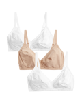 3pk Cotton Non Wired Full Cup Bras A-E