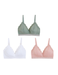 3pk Lace Trim Non Wired Bralettes