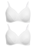 2 Pack Cotton Non-Padded Full Cup Bras