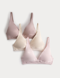 3 Pack Cotton Rich Non Wired Full Cup Bras (A-E)