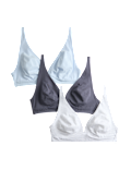 3 Pack Cotton Rich Non Wired Plunge Bras (A-E)