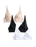 3 Pack Cotton Rich Non Wired Full Cup Bras (A-E)