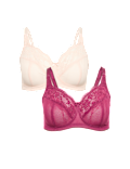 2 Pack Jasmine Lace Total Support Bras B-H