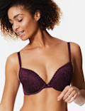 2 Pack Lace Embroidered Push-up Plunge Bras