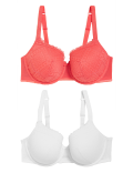 2pk Mesh Lace Full Cup Bras A-E