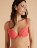 2pk Mesh Lace Push-Up Plunge Bras A-E