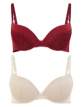 2 Pack Lace Push-Up Plunge Bras