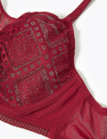 2 Pack Mesh Lace Panel Balcony Bras A-G