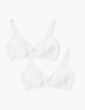 2 Pack Cotton Rich Non-Padded Bralets AA-C