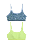 2pk Cotton Blend Crop Top First Bras