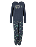 You Grow Girl Slogan Plant Print Pyjama Set