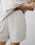 Button Fly Detail Pyjama Shorts