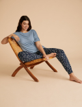 Frill Sleeve Floral Cuff Pant Pyjama Set