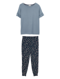 Frill Sleeve Floral Cuff Pant Pyjama Set