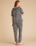 Leopard Print Cuffed Hem Pyjama Set