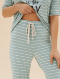 Slogan and Stripe Pyjama Set