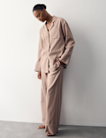 Pure Cotton Striped Revere Pyjama Set
