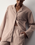 Pure Cotton Striped Revere Pyjama Set