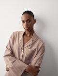 Pure Cotton Striped Revere Pyjama Set