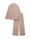 Pure Cotton Striped Revere Pyjama Set