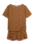 Satin Cheetah Print Short Pyjama Set