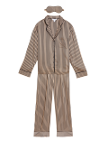 2 Pack Pure Viscose Striped Lapel Collar Pyjama Set