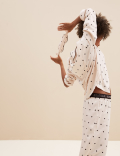 2 Pack Pure Viscose Polka Dot Regular Fit Pyjama Set