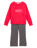 Cotton Rich Flock Slogan Pyjama Set