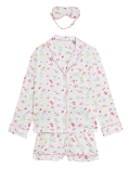 Floral Print Notched Lapel Sleepwear Top