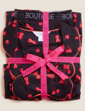 Cherry Shortie Set with Eye Mask