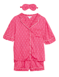 Heart Shortie Set With Eye Mask