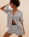 Stripe Shortie Set with Eye Mask
