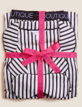 Stripe Shortie Set with Eye Mask